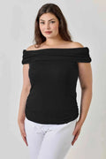Plus Size Ots 2x1 Knit Rib Top - Mr Lou’s Place