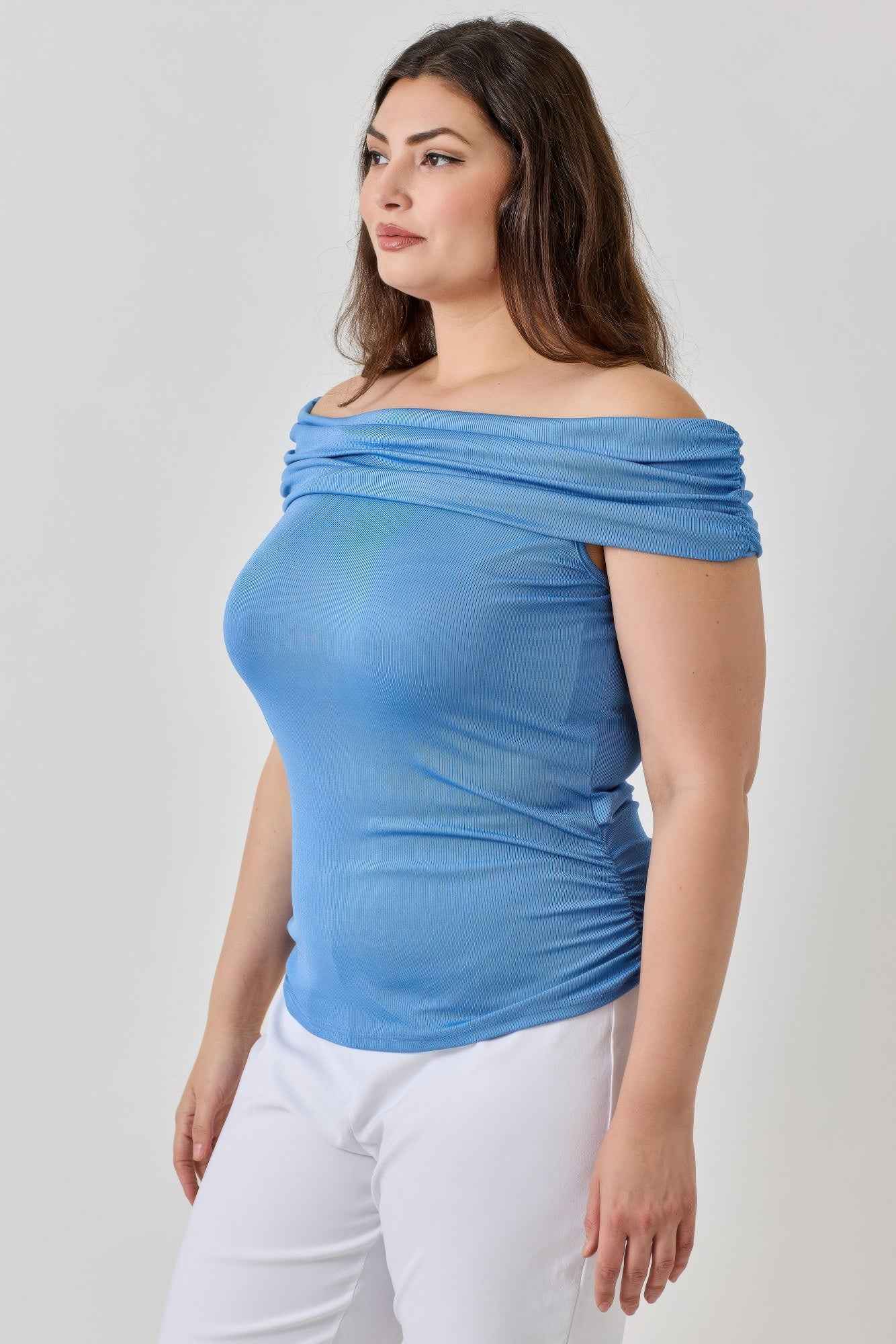 Plus Size Ots 2x1 Knit Rib Top - Mr Lou’s Place