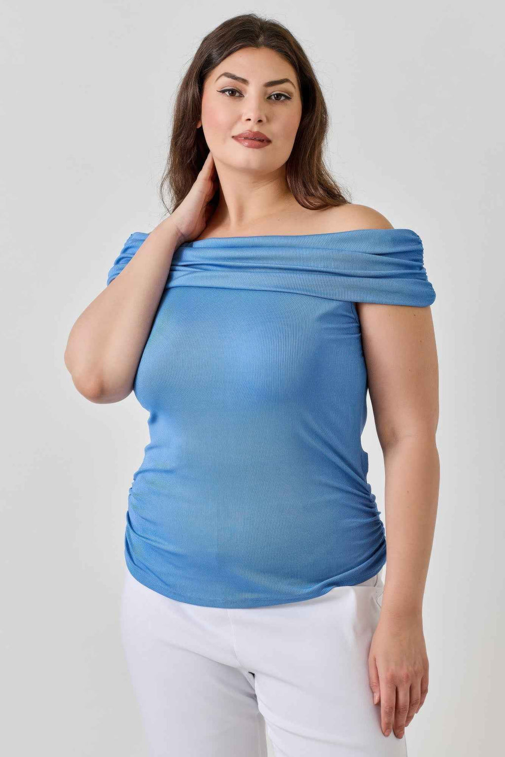 Plus Size Ots 2x1 Knit Rib Top - Mr Lou’s Place