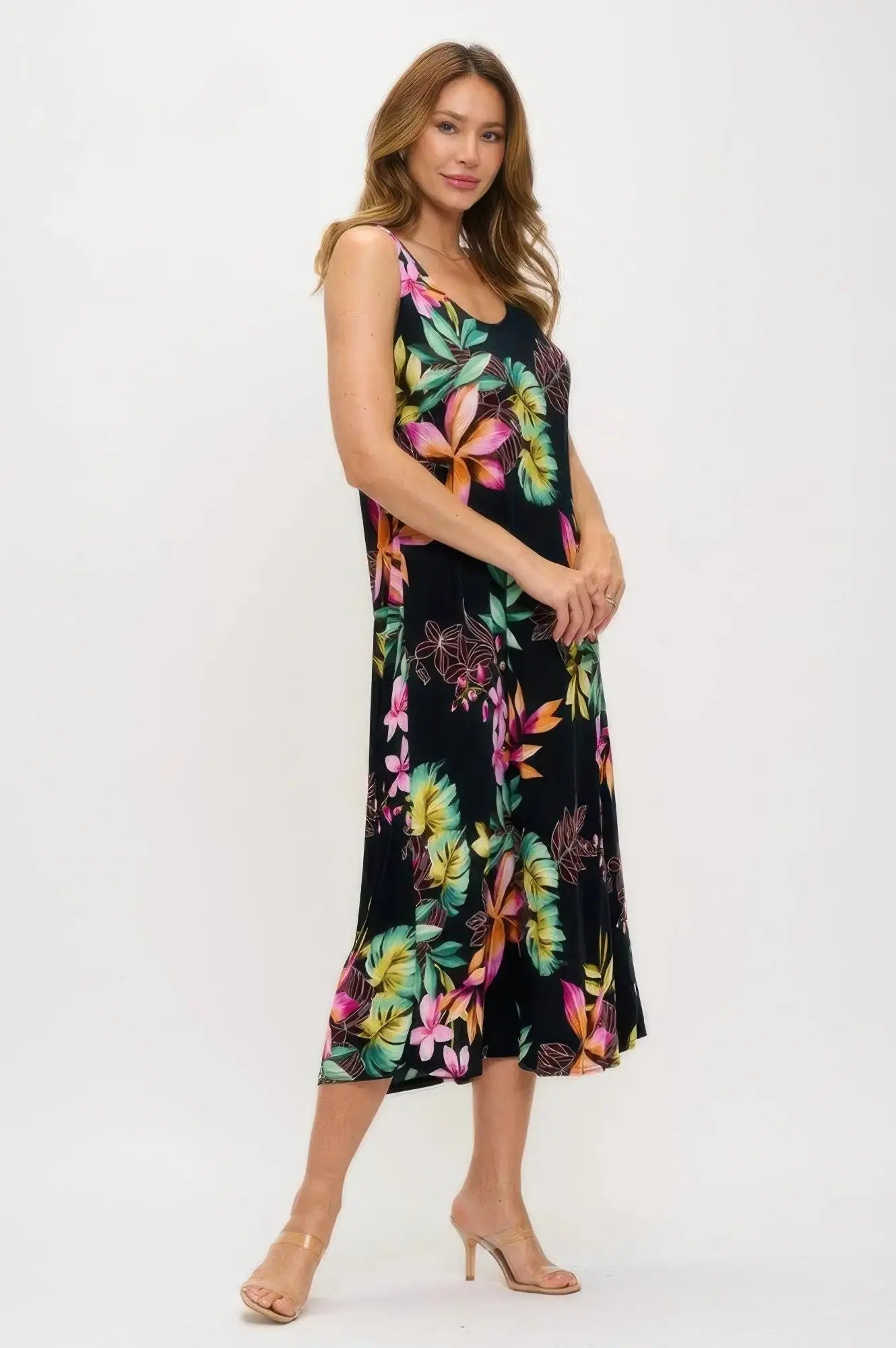 Plus Size Print Bns Tank Long Dress - Mr Lou’s Place