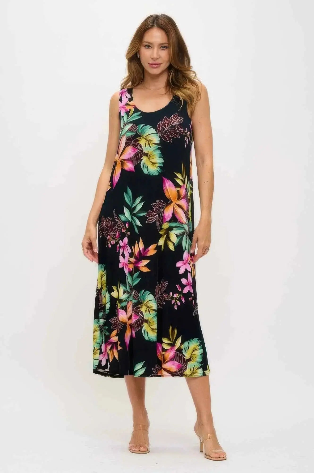 Plus Size Print Bns Tank Long Dress - Mr Lou’s Place
