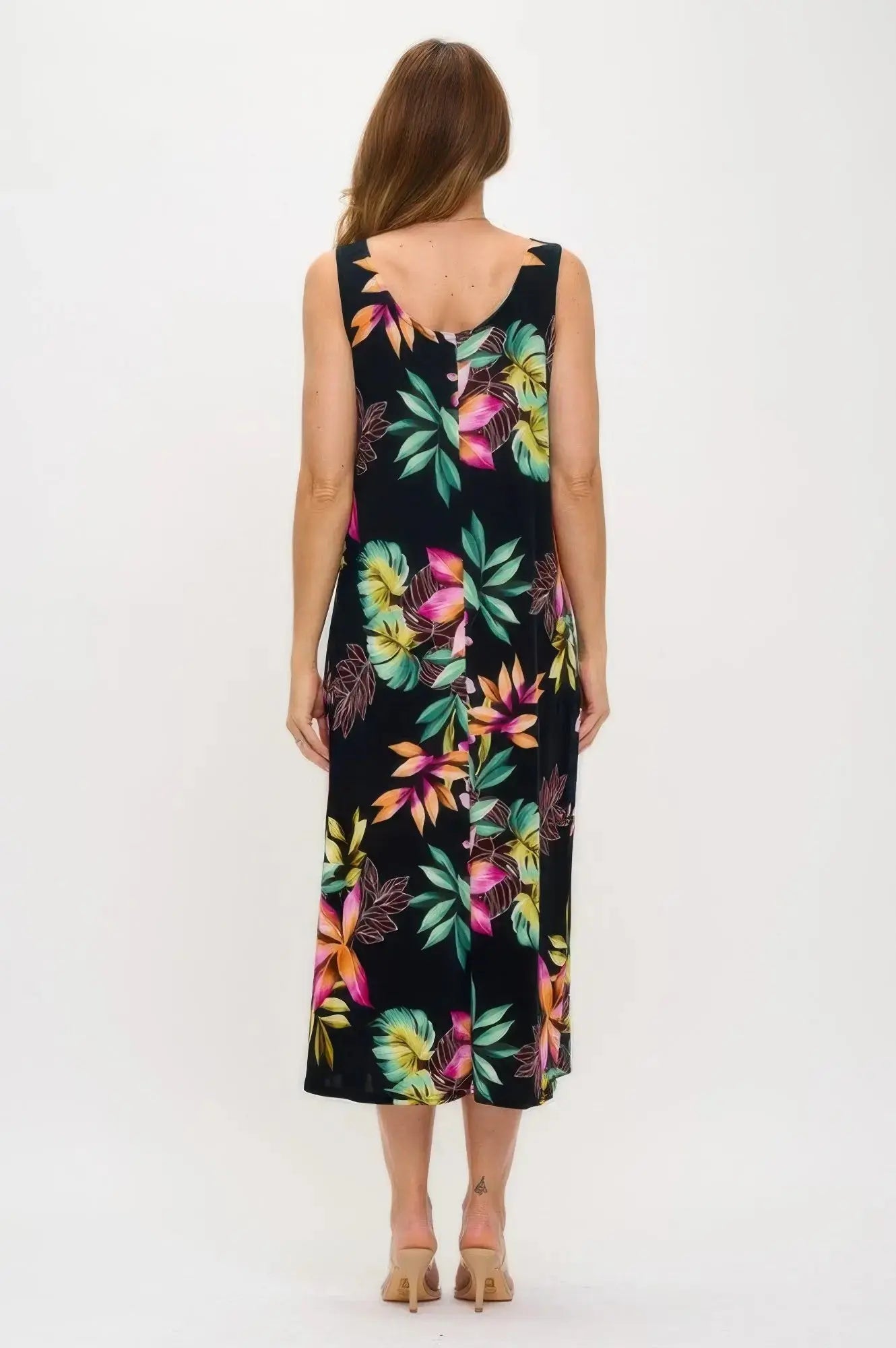 Plus Size Print Bns Tank Long Dress - Mr Lou’s Place