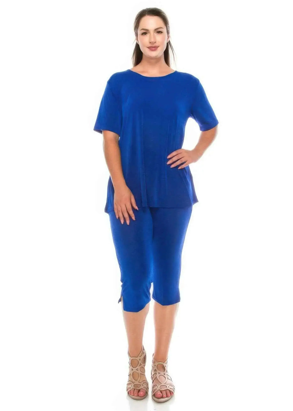 Plus Size Print Capri Pant Set - Mr Lou’s Place