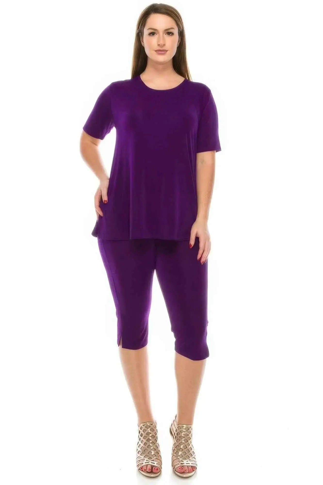 Plus Size Print Capri Pant Set - Mr Lou’s Place