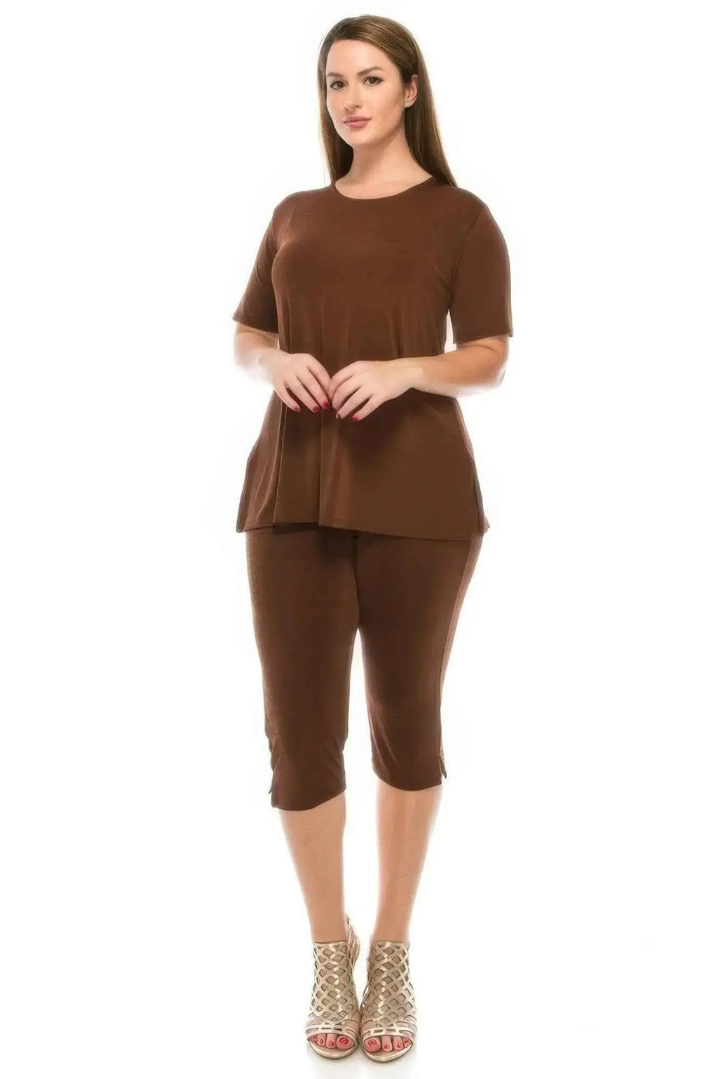 Plus Size Print Capri Pant Set - Mr Lou’s Place