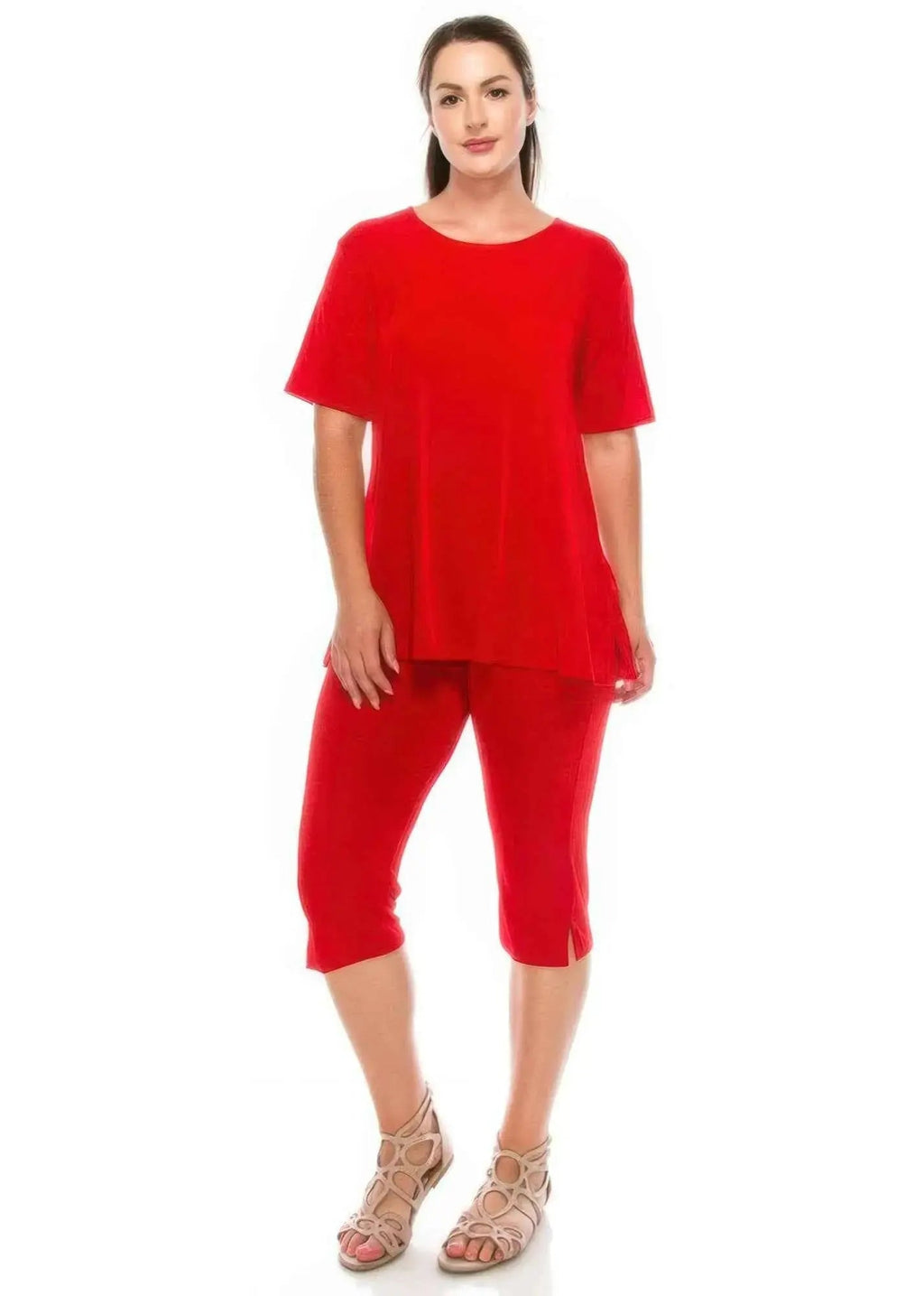 Plus Size Print Capri Pant Set - Mr Lou’s Place