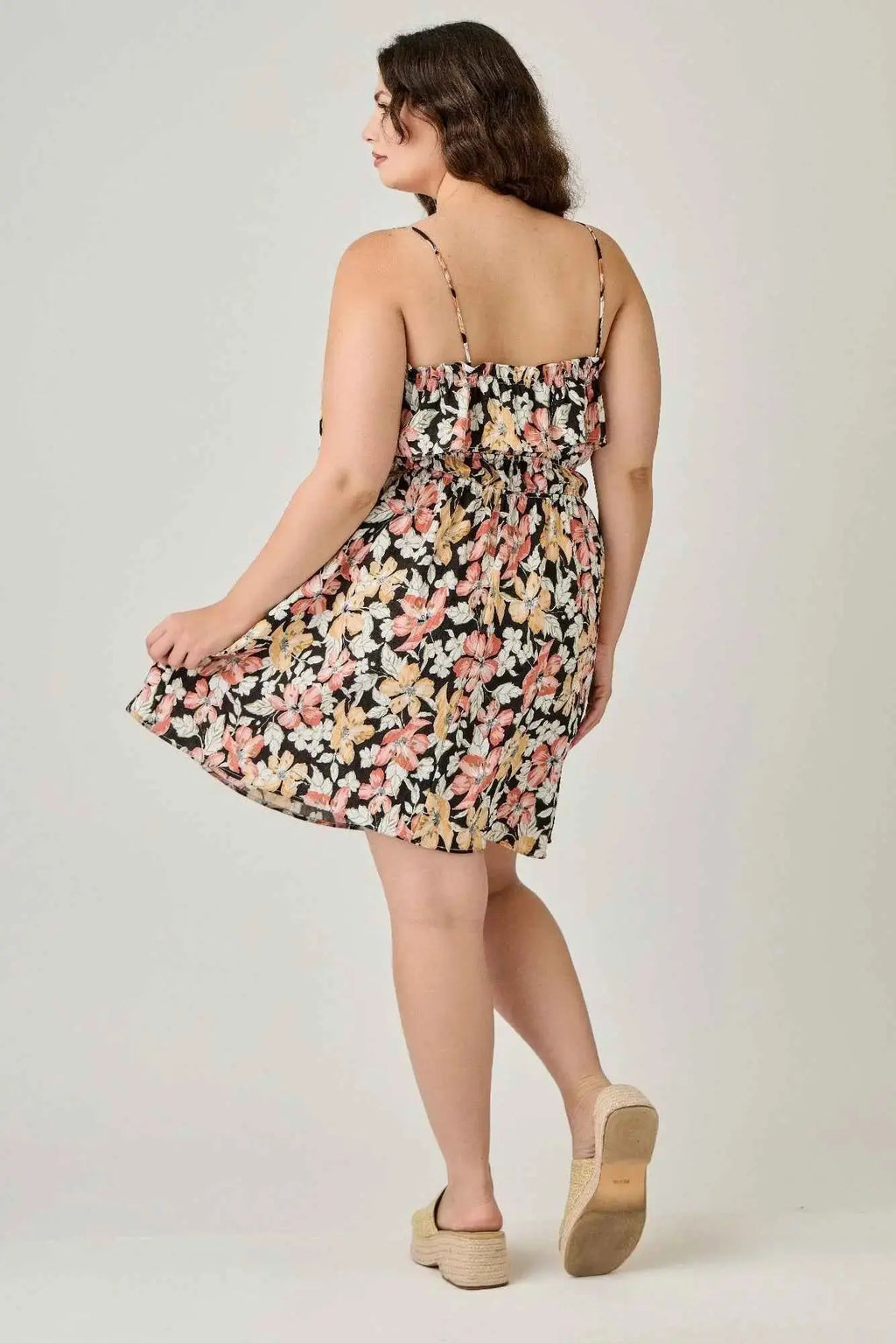 Plus Size Rayon Challis Floral Ruffled Tier Dress - Mr Lou’s Place