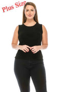 Plus Size Sleeveless Round Neck Tank - Mr Lou’s Place