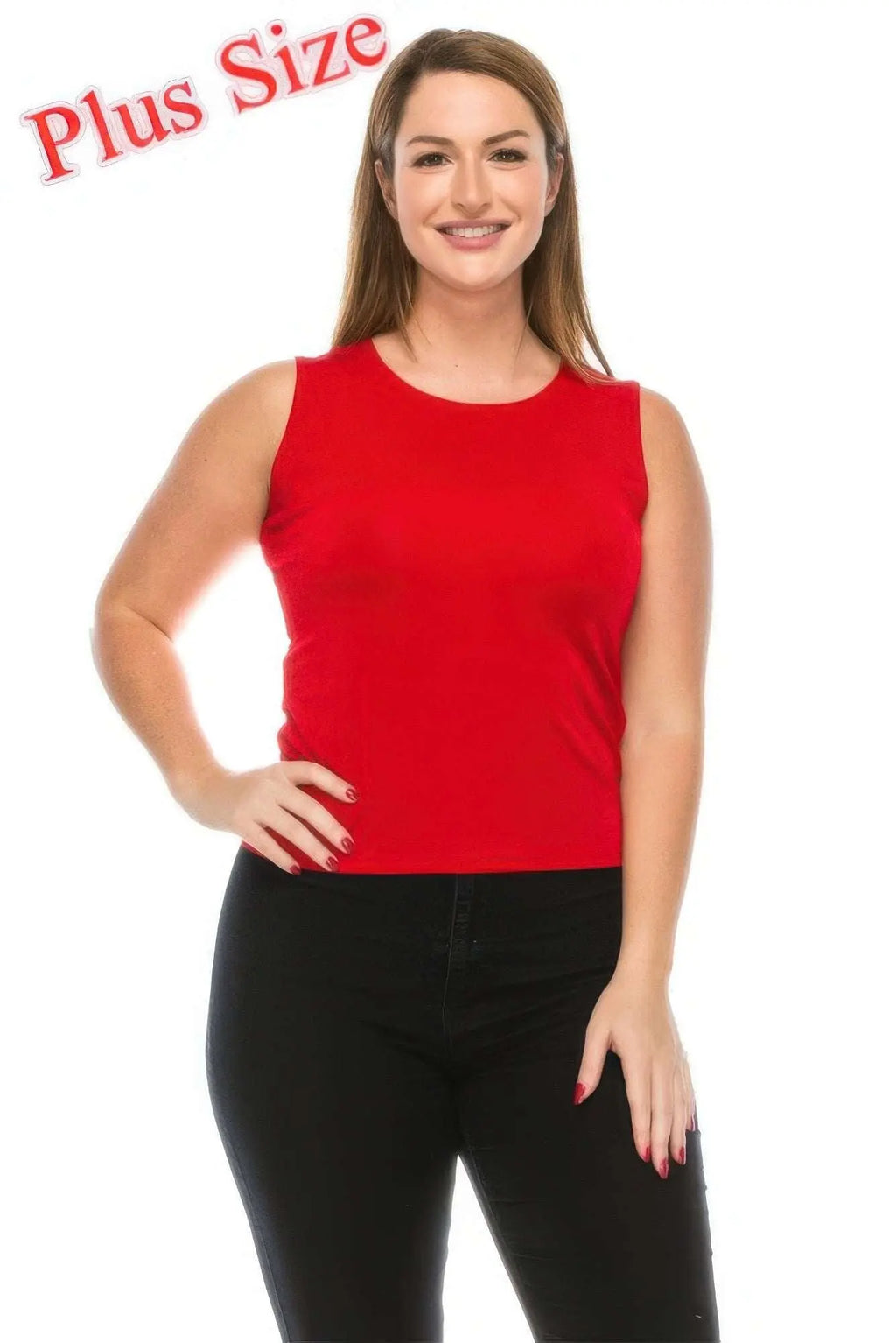 Plus Size Sleeveless Solid Tank Top - Mr Lou’s Place