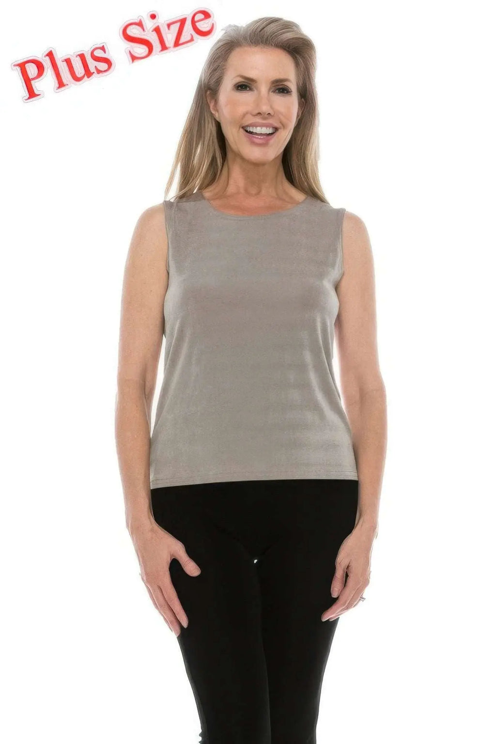 Plus Size Sleeveless Solid Tank Top - Mr Lou’s Place