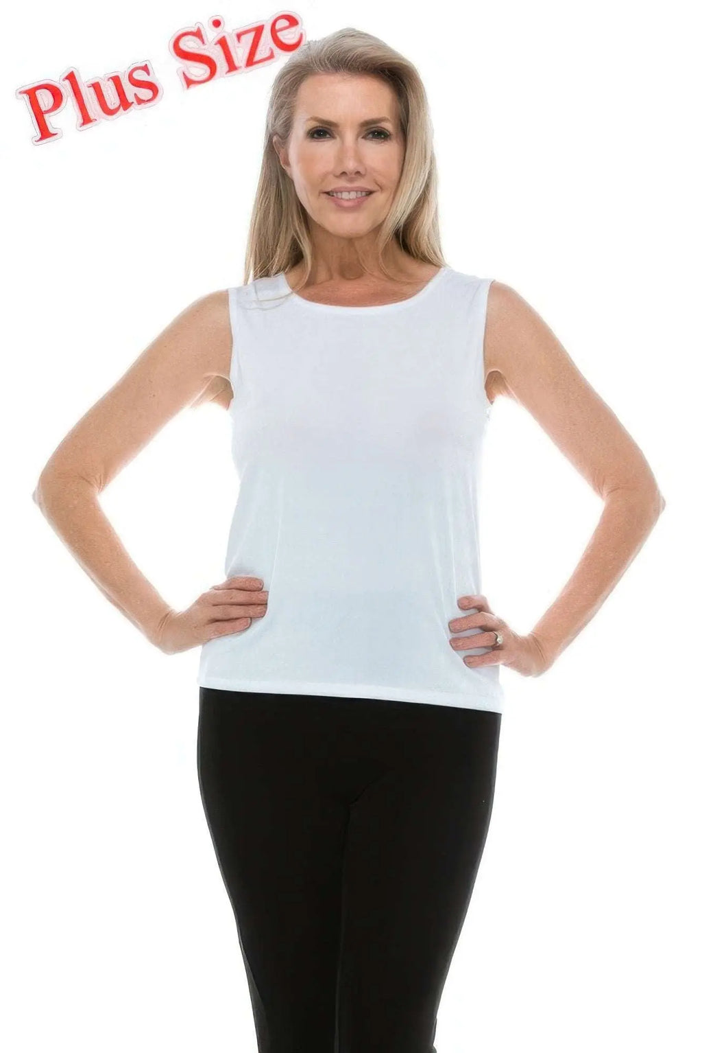 Plus Size Sleeveless Solid Tank Top - Mr Lou’s Place