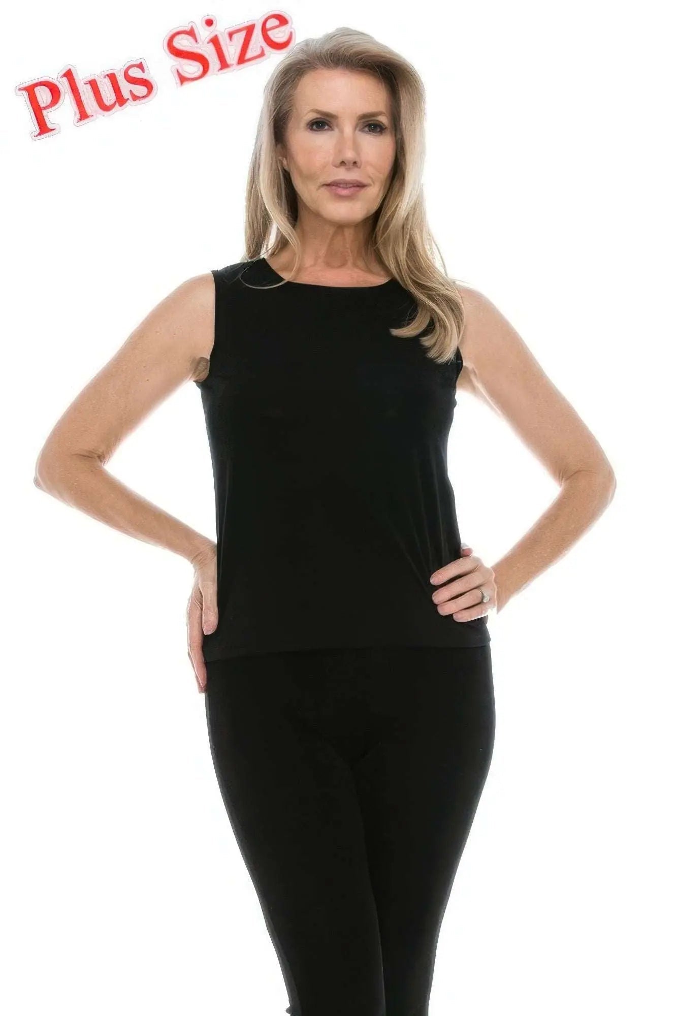 Plus Size Sleeveless Solid Tank Top - Mr Lou’s Place