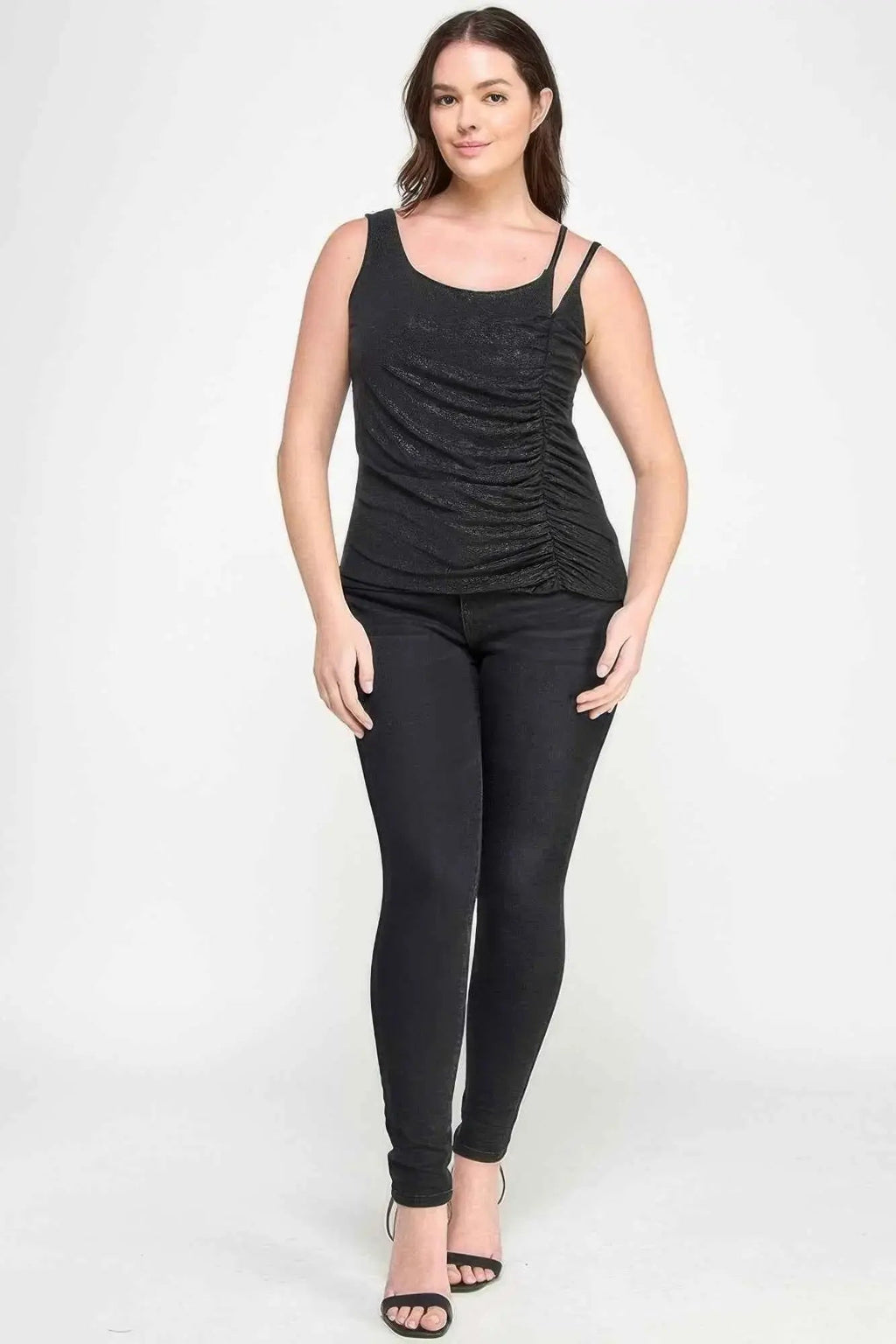 Plus Size Sleeveless Top With Subtle Shimmer - Mr Lou’s Place