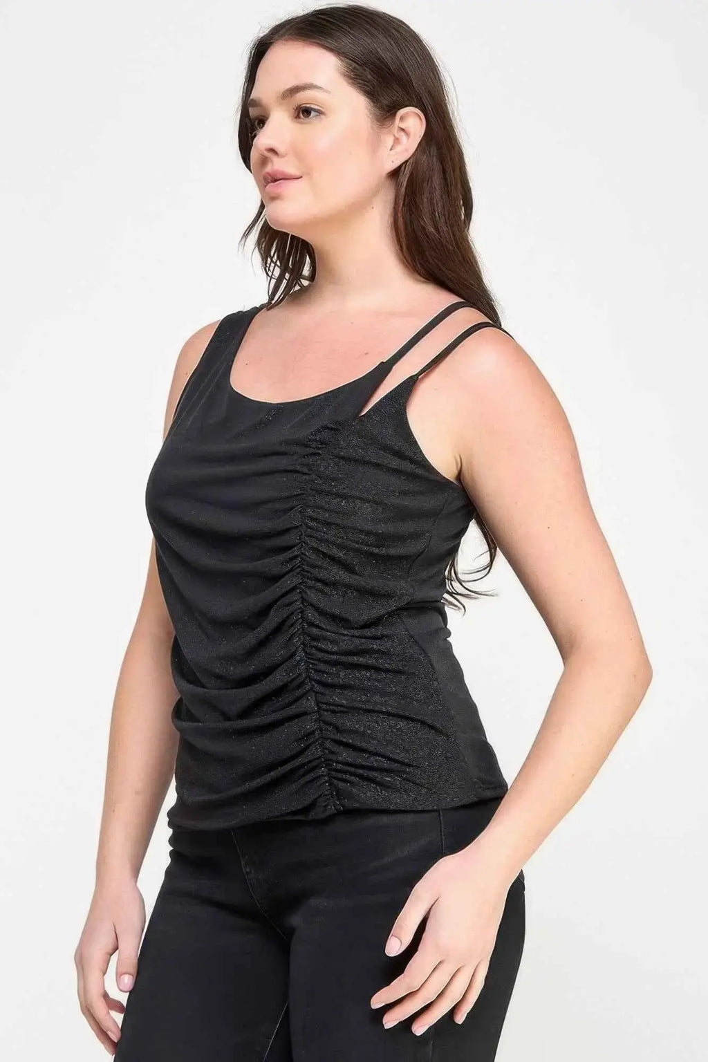 Plus Size Sleeveless Top With Subtle Shimmer - Mr Lou’s Place