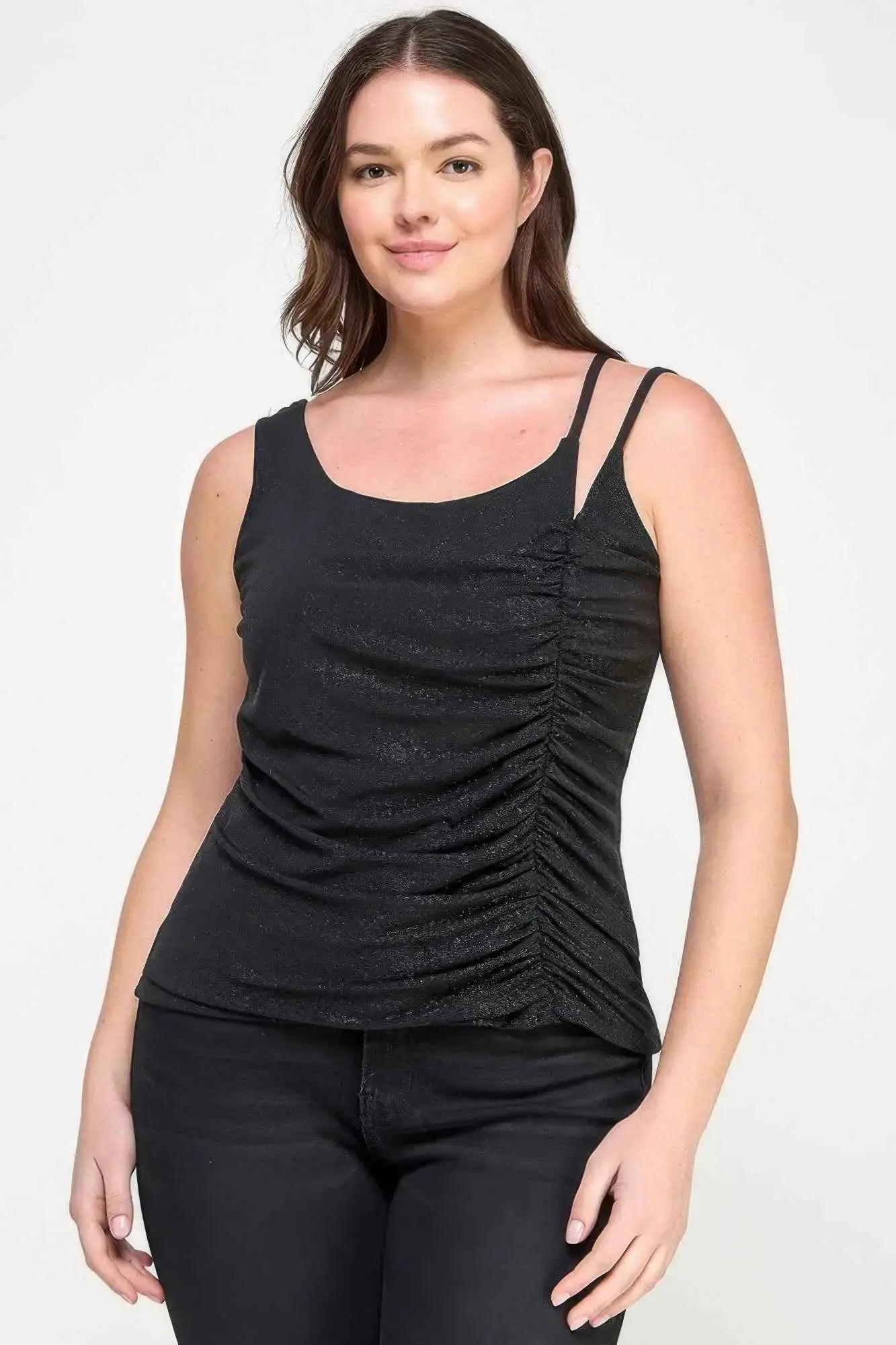 Plus Size Sleeveless Top With Subtle Shimmer - Mr Lou’s Place