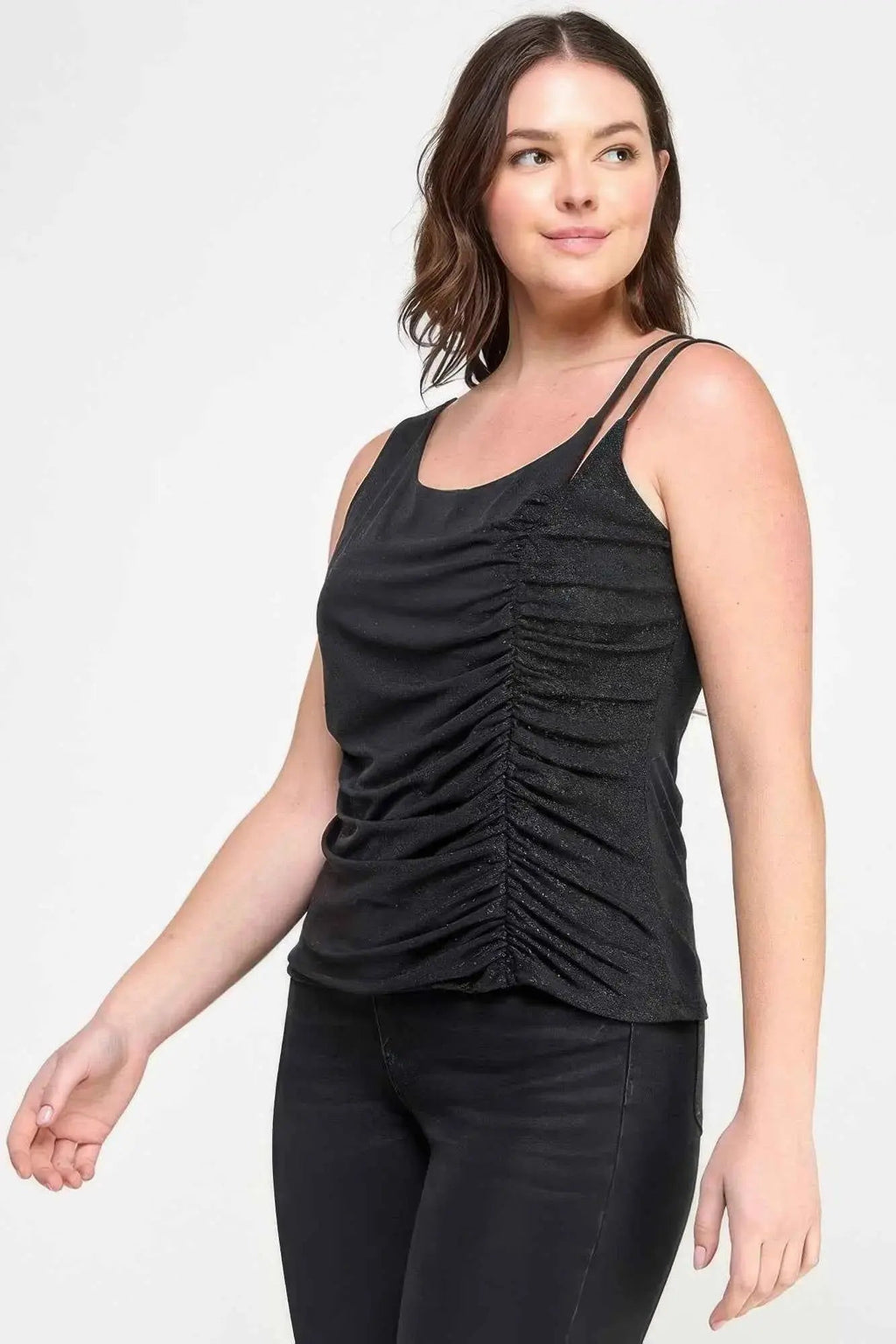 Plus Size Sleeveless Top With Subtle Shimmer - Mr Lou’s Place