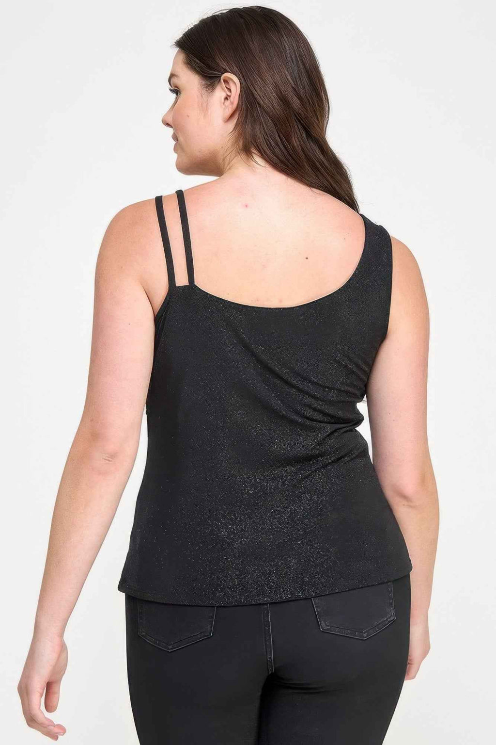 Plus Size Sleeveless Top With Subtle Shimmer - Mr Lou’s Place