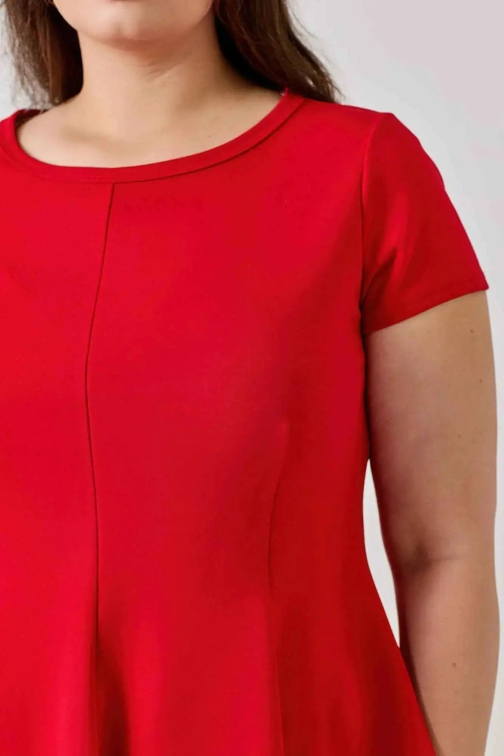 Plus Size Ss Scuba Crepe Peplum Top - Mr Lou’s Place