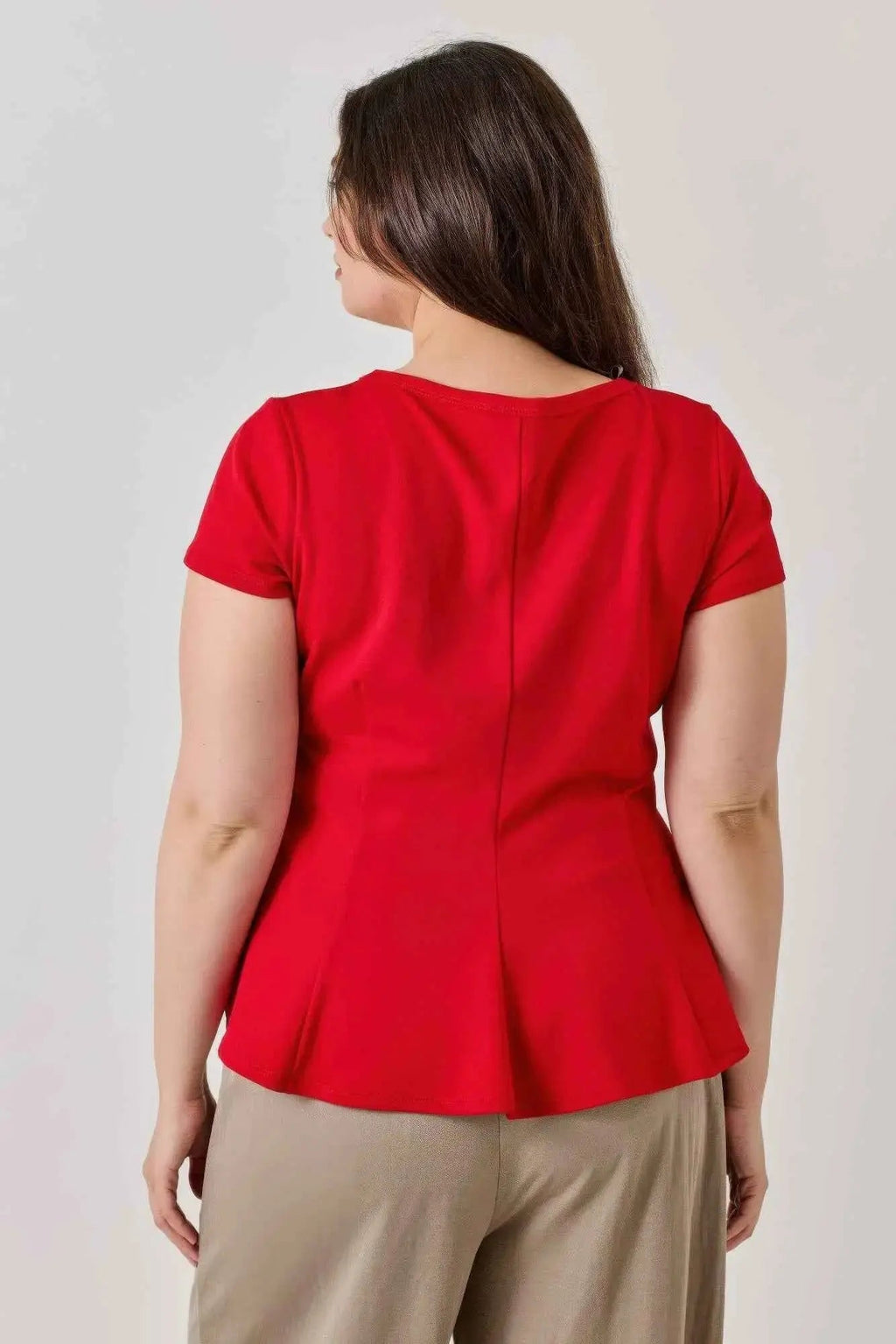 Plus Size Ss Scuba Crepe Peplum Top - Mr Lou’s Place