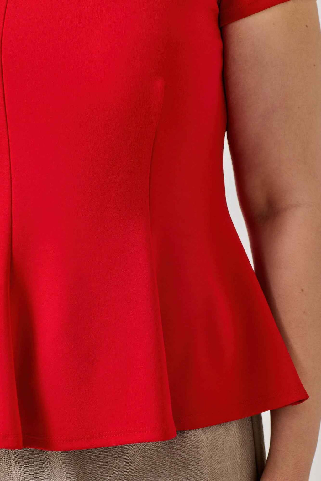 Plus Size Ss Scuba Crepe Peplum Top - Mr Lou’s Place