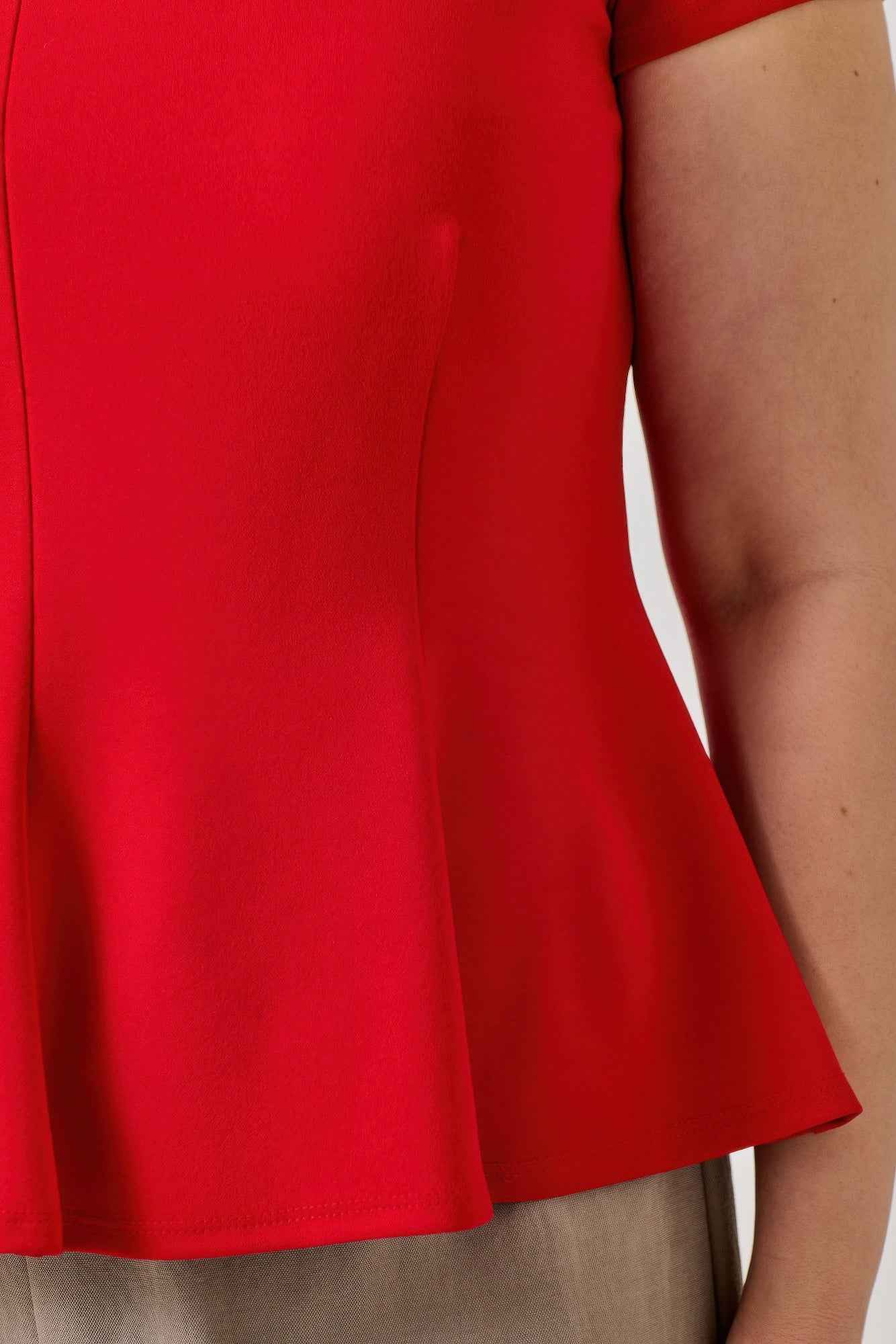 Plus Size Ss Scuba Crepe Peplum Top - Mr Lou’s Place
