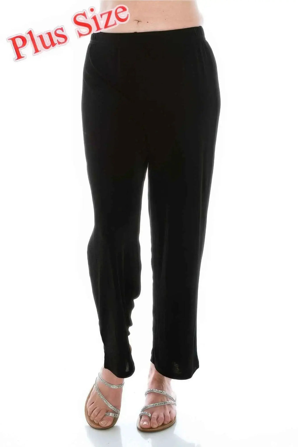 Plus Size Stretchy Solid Ankle Plus Pants - Mr Lou’s Place