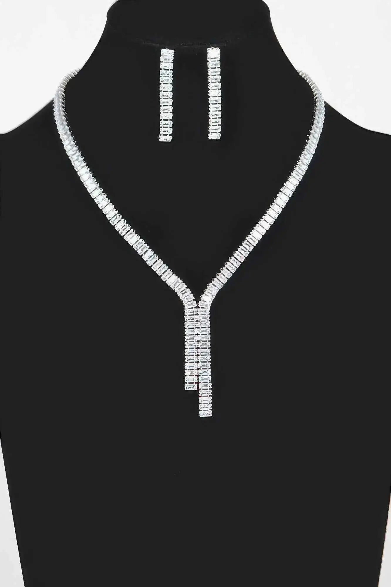 Rhinestone Earring And Necklace Set - Mr Lou’s Place