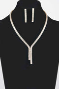 Rhinestone Earring And Necklace Set - Mr Lou’s Place