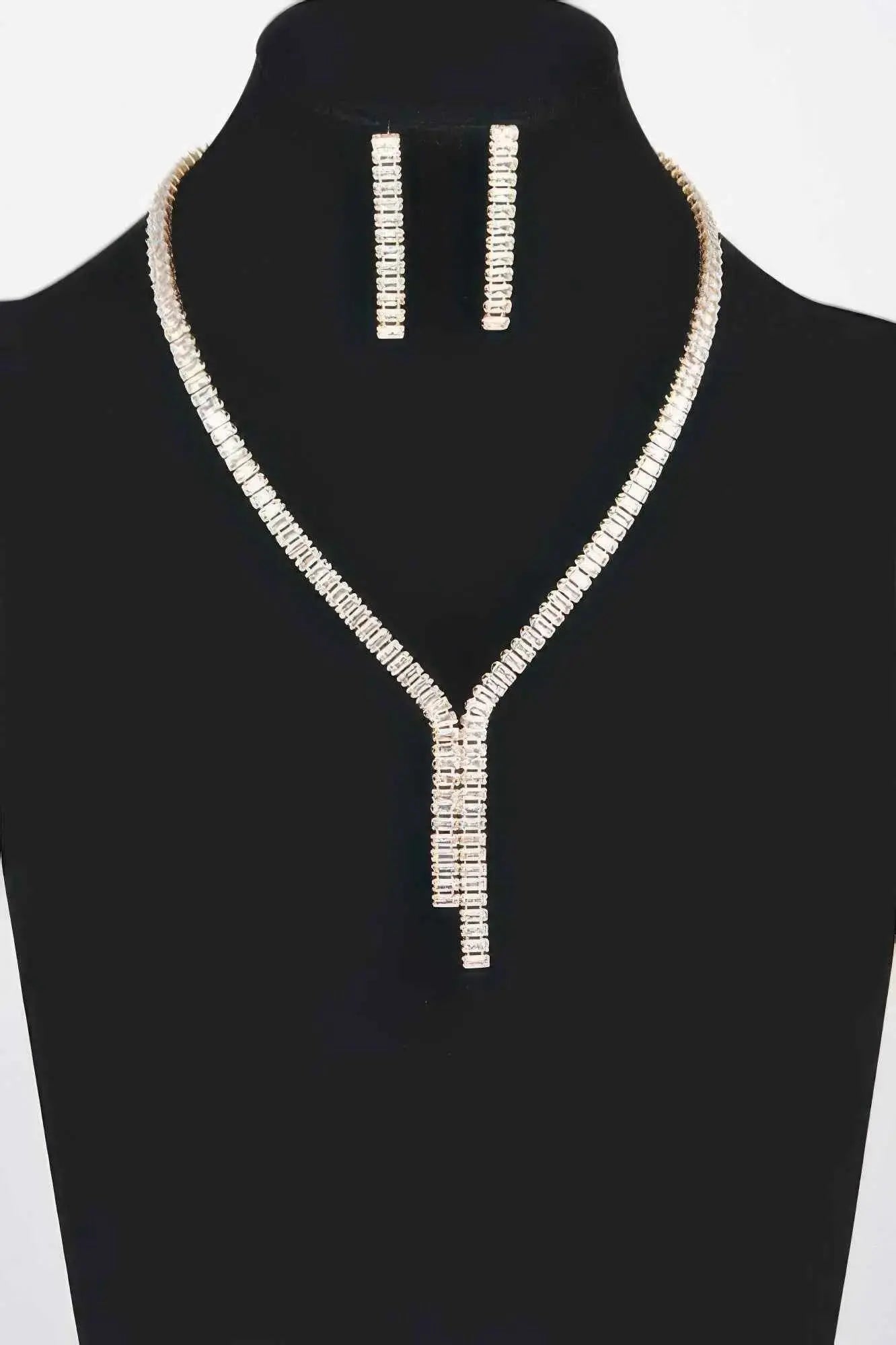 Rhinestone Earring And Necklace Set - Mr Lou’s Place