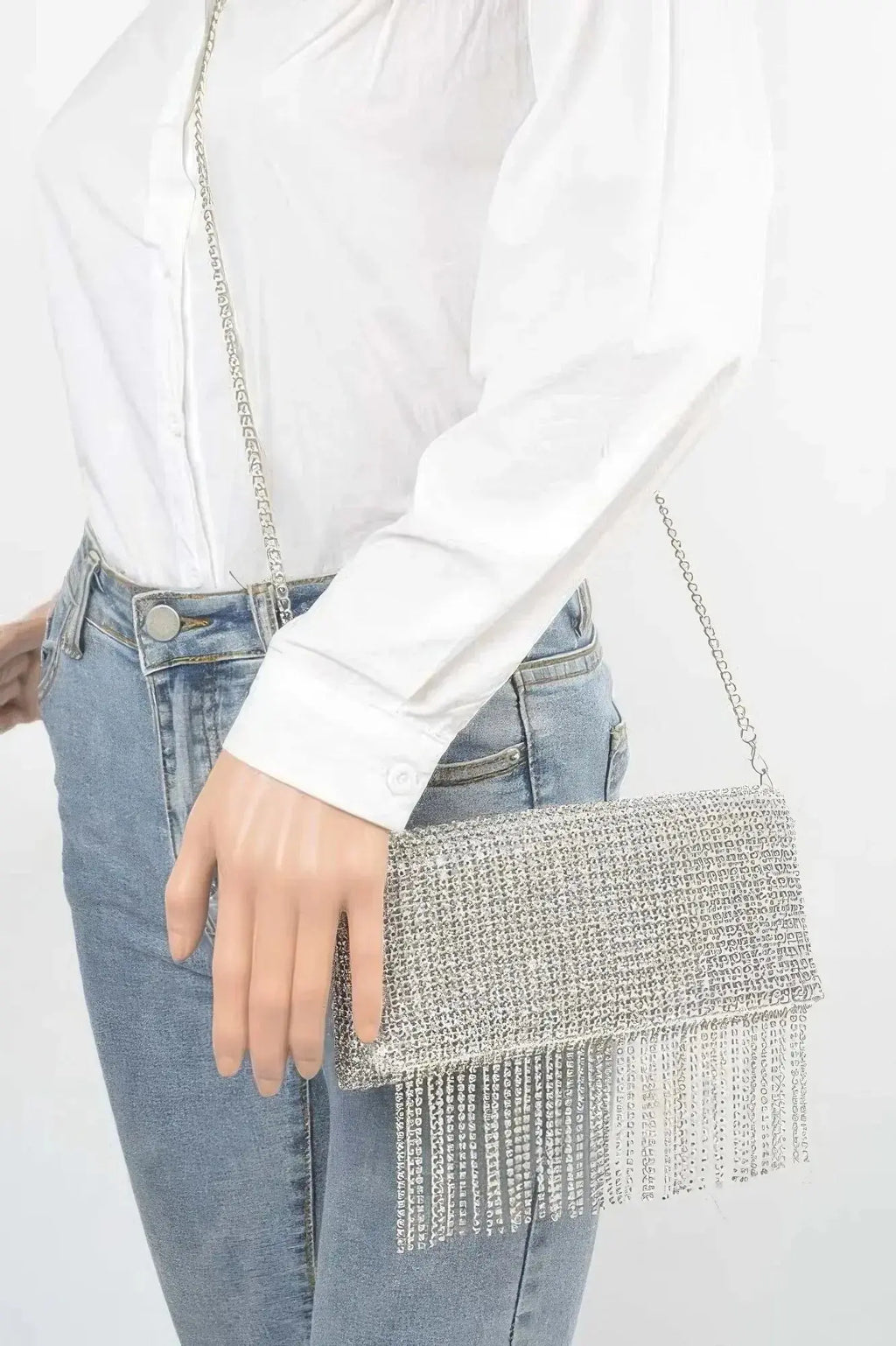 Rhinestone Fringe Clutch - Mr Lou’s Place