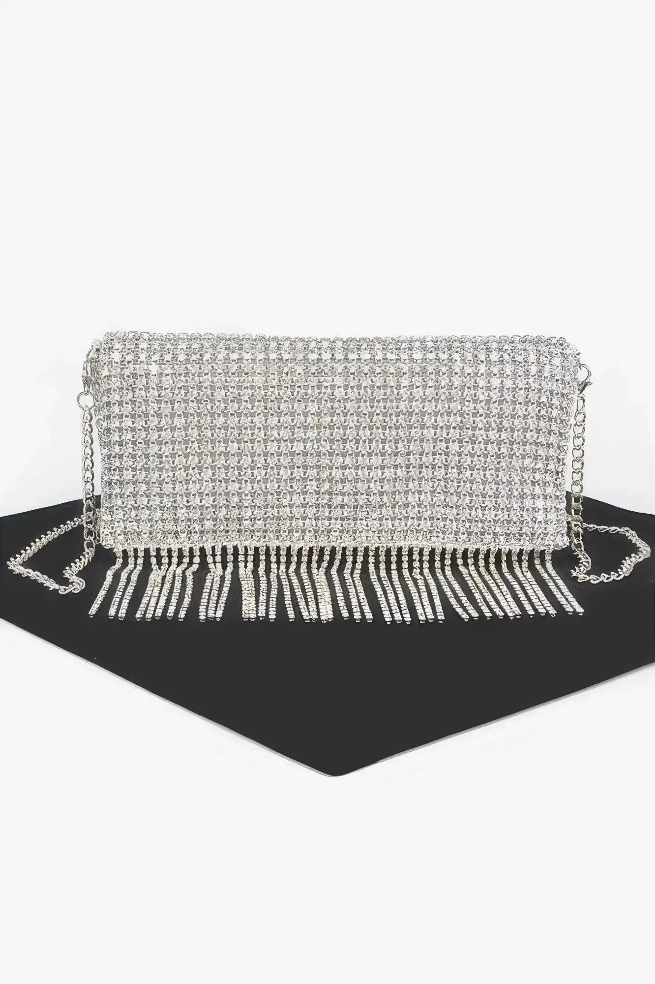 Rhinestone Fringe Clutch - Mr Lou’s Place