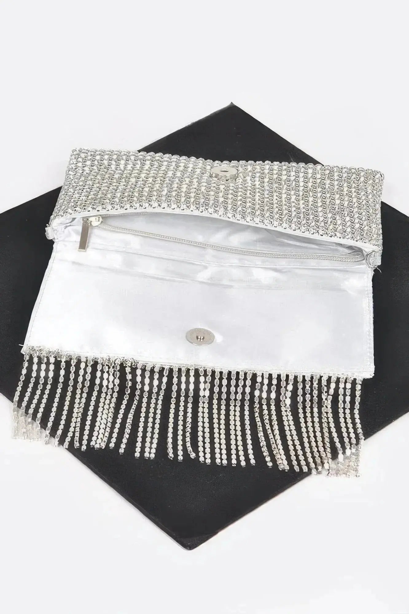 Rhinestone Fringe Clutch - Mr Lou’s Place