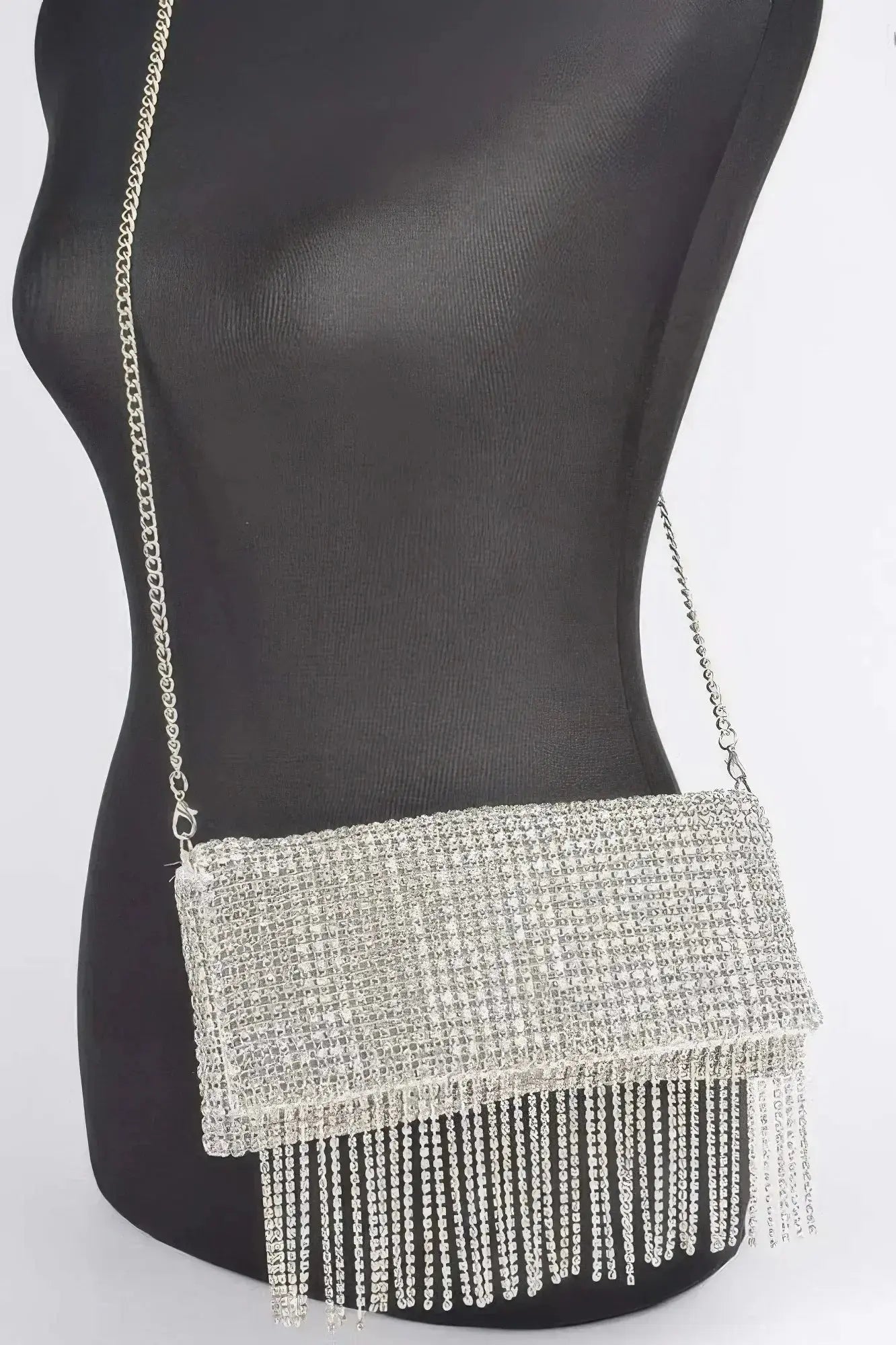 Rhinestone Fringe Clutch - Mr Lou’s Place