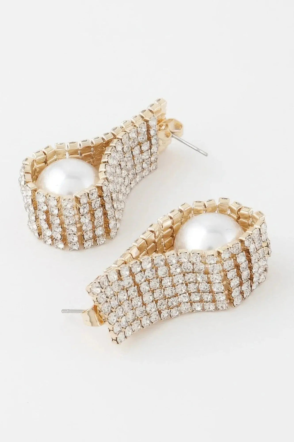 Rhinestone Pearl Wrap Earrings - Mr Lou’s Place