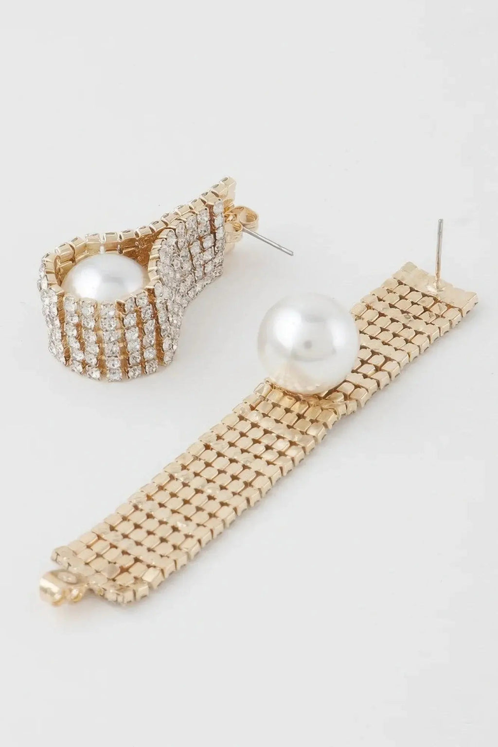 Rhinestone Pearl Wrap Earrings - Mr Lou’s Place