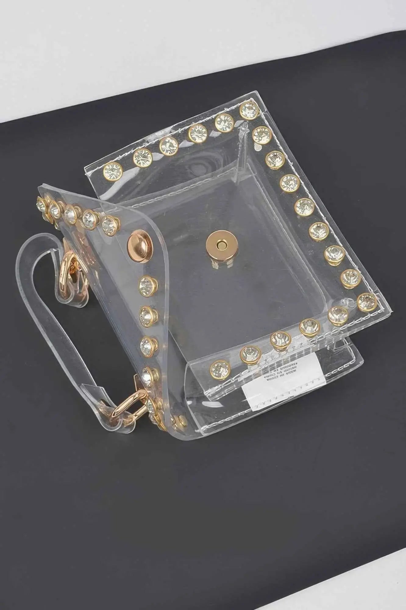Rhinestone Stud Transparent Mini Bag - Mr Lou’s Place