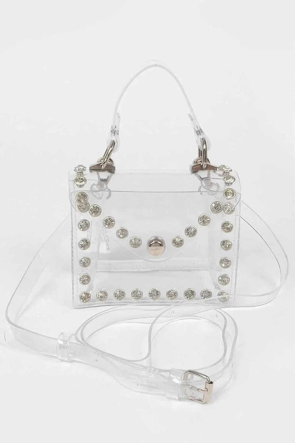 Rhinestone Stud Transparent Mini Bag - Mr Lou’s Place
