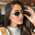 Rhinestones Decor Oval Sunglasses - Mr Lou’s Place