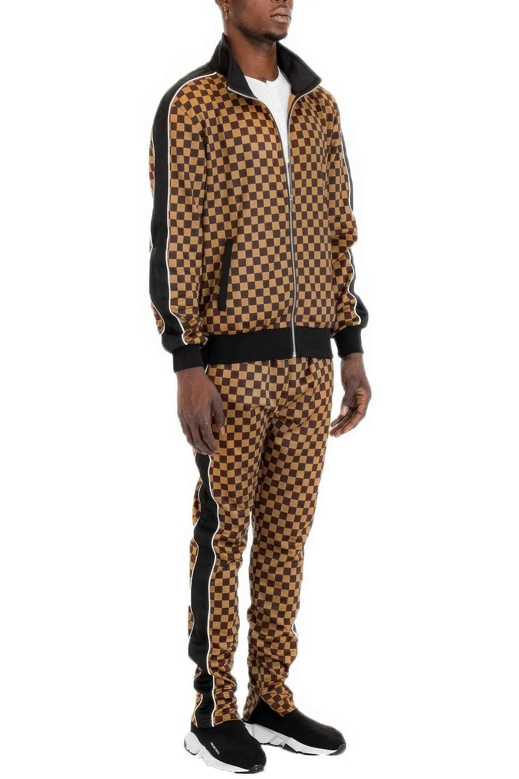Rich Checkered Track Pants - Mr Lou’s Place