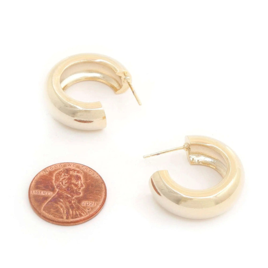 Rope Rhinestone Open Hoop Gold Dipped Earring - Mr Lou’s Place