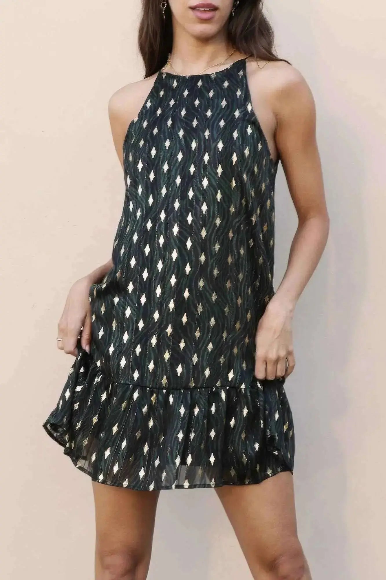 Sacred Tree Ruffle Bottom Dress - Mr Lou’s Place