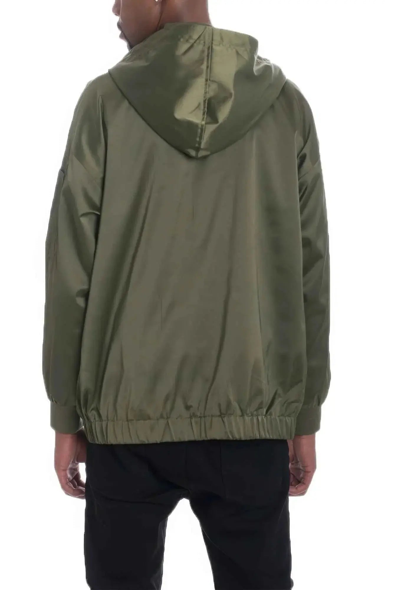 Satin Full Zip Hooded Windbreaker - Mr Lou’s Place