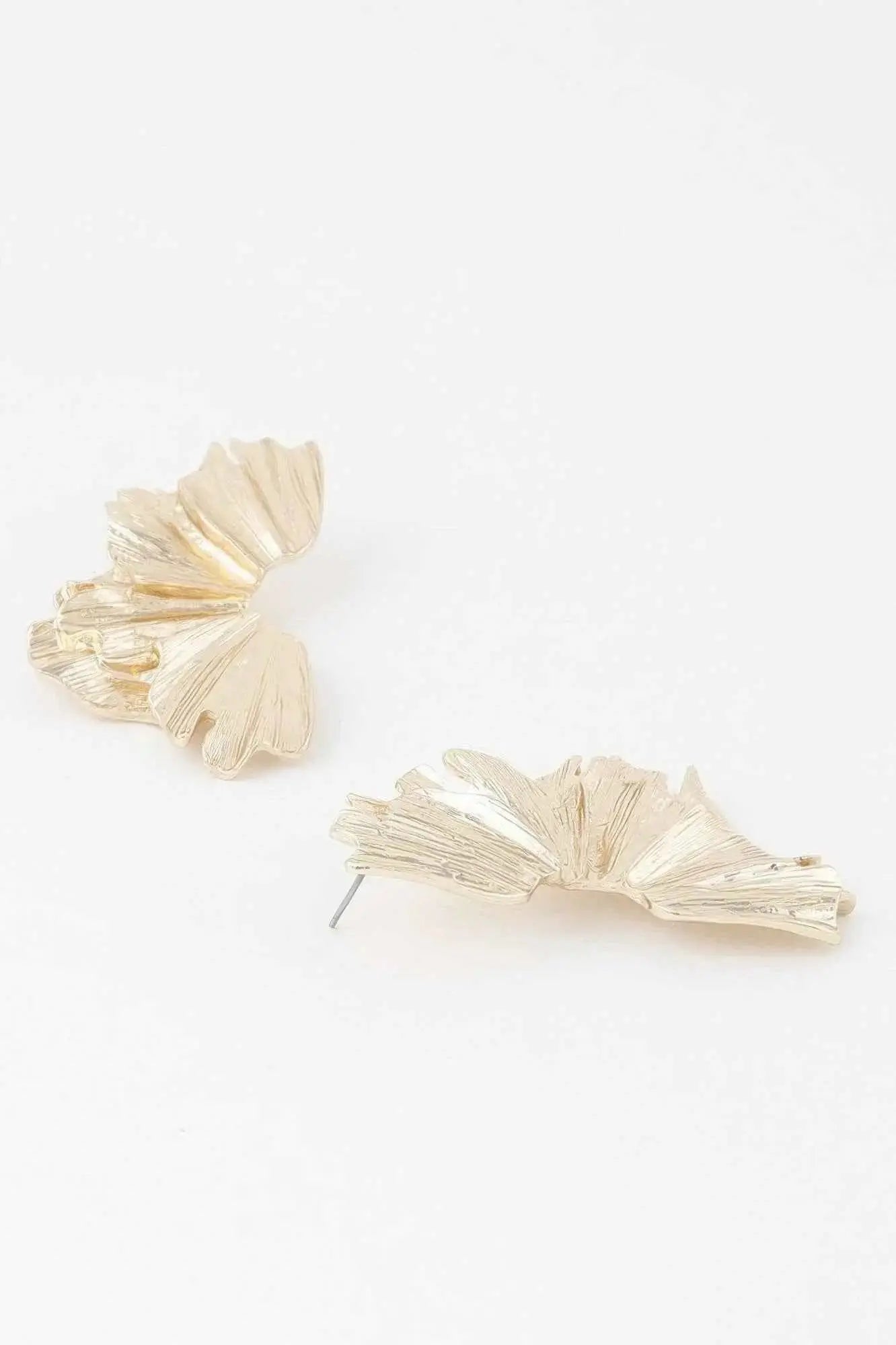 Sculptural Flower Gold Drop Earrings - Mr Lou’s Place