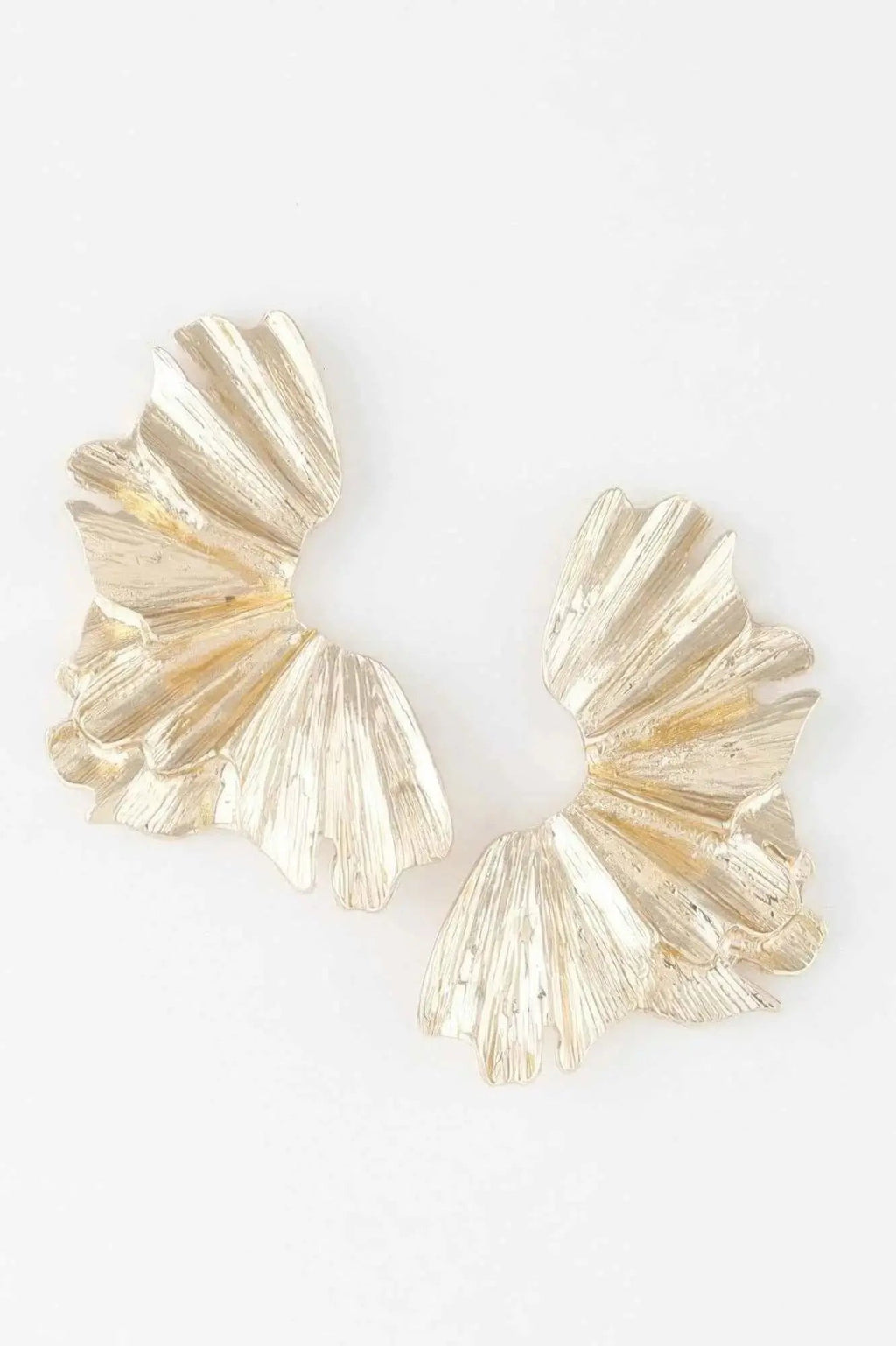 Sculptural Flower Gold Drop Earrings - Mr Lou’s Place