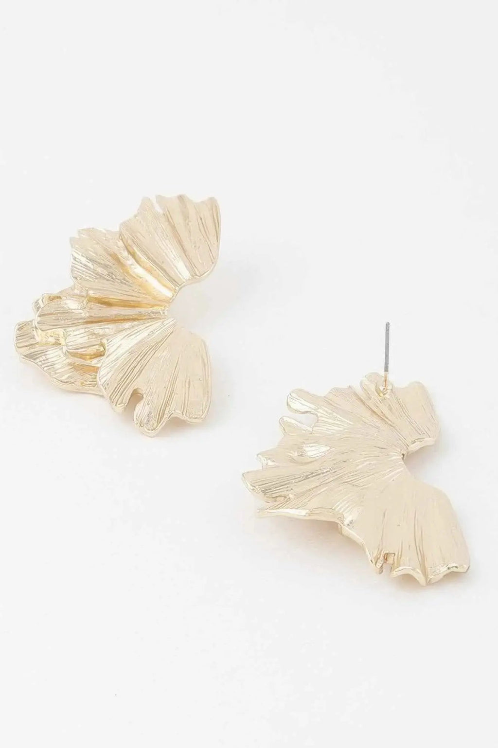 Sculptural Flower Gold Drop Earrings - Mr Lou’s Place