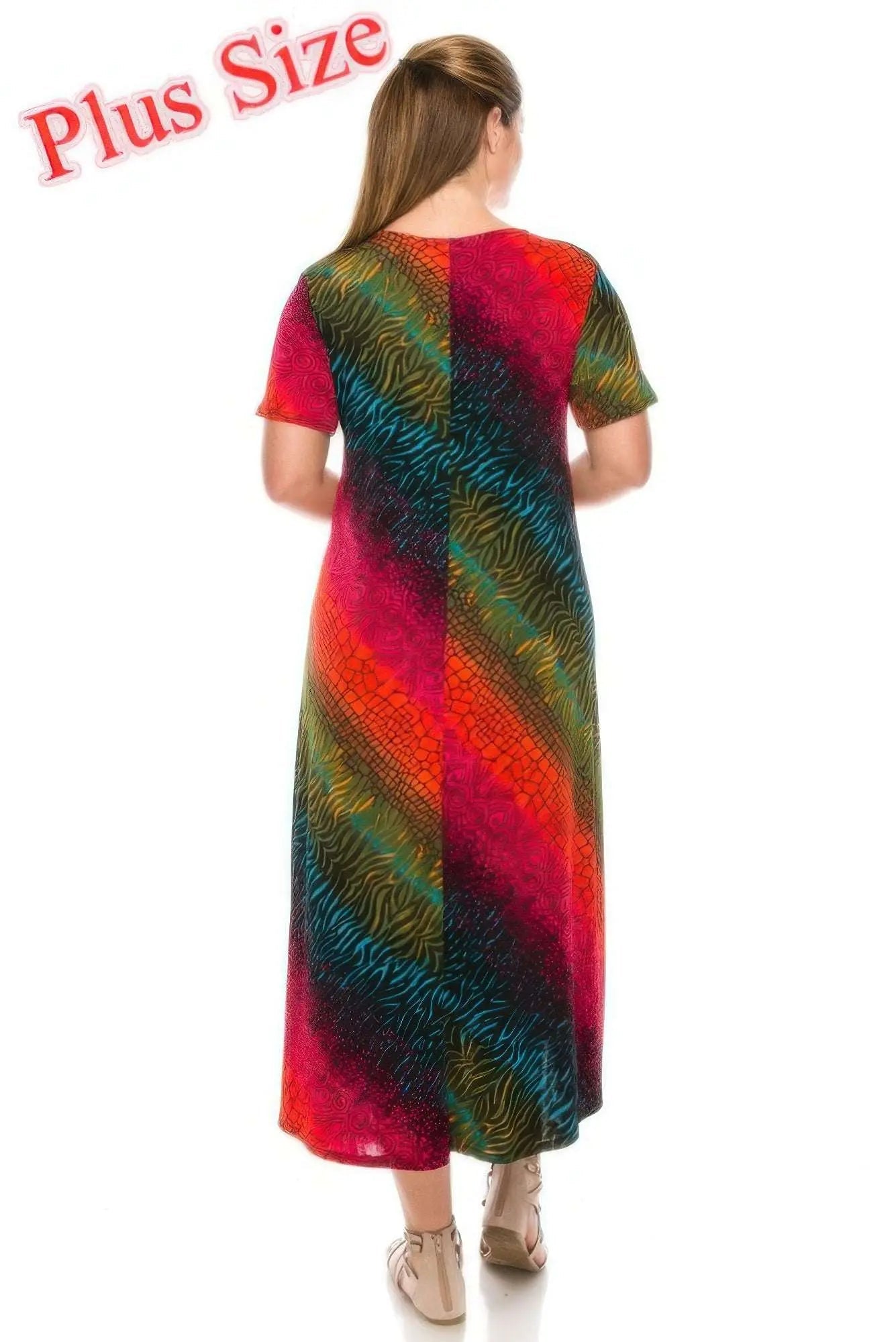 Short Sleeve Printed Maxi Dress - Mr Lou’s Place