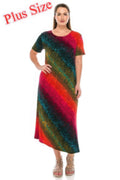 Short Sleeve Printed Maxi Dress - Mr Lou’s Place