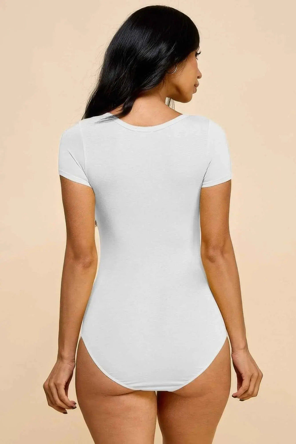 Short Sleeve V-neck Basic Bodysuit - Mr Lou’s Place