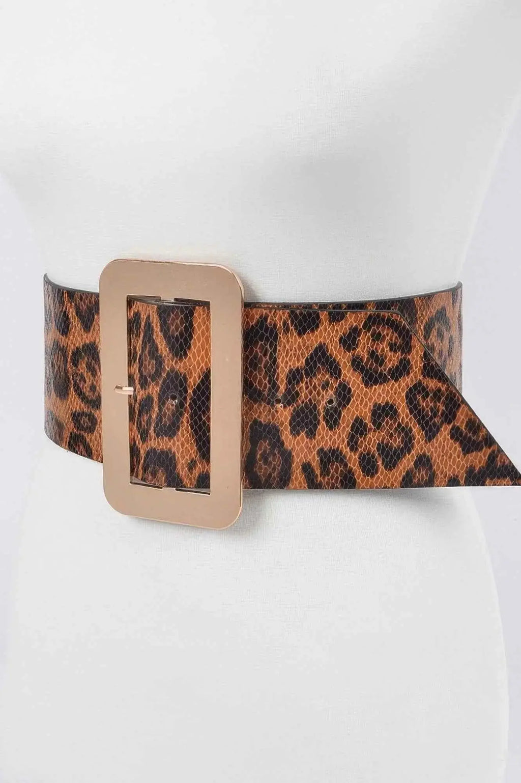 Simple Buckle Faux Leo Plus Size Belt - Mr Lou’s Place