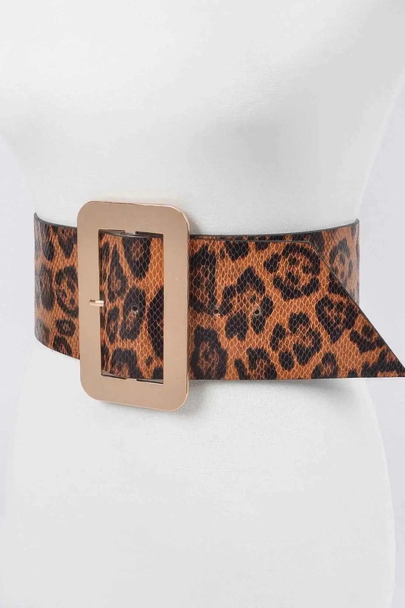 Simple Buckle Faux Leo Plus Size Belt - Mr Lou’s Place
